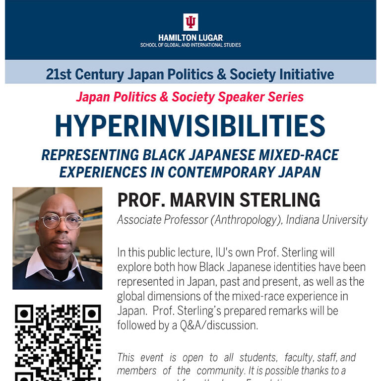 A public lecture by Prof. Marvin Sterling (Indiana University) on Japanese feature filmmaking as a means to reflect on imaginings of black-Japanese mixed-race experiences.